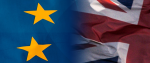 Na zdjęciu flaga Unii Europejskiej i Wielkiej Brytanii.
