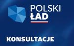 Grafika z napisem Polski Ład - konsultacje.