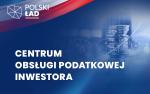 Grafika z logo Polski Ład i napisem Centrum Obsługi Podatkowej Inwestora.