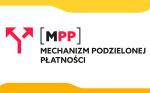 Logo MPP - czarny napis na białym tle Mechanizm Podzielonej Płatności. 