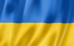 Flaga Ukrainy - prostokąt podzielony na dwa poziome pasy: niebieski i żółty.