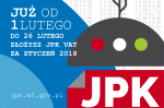 Napis:Już od 1 lutego do 26 lutego złożysz JPK VAT za styczeń 2018.